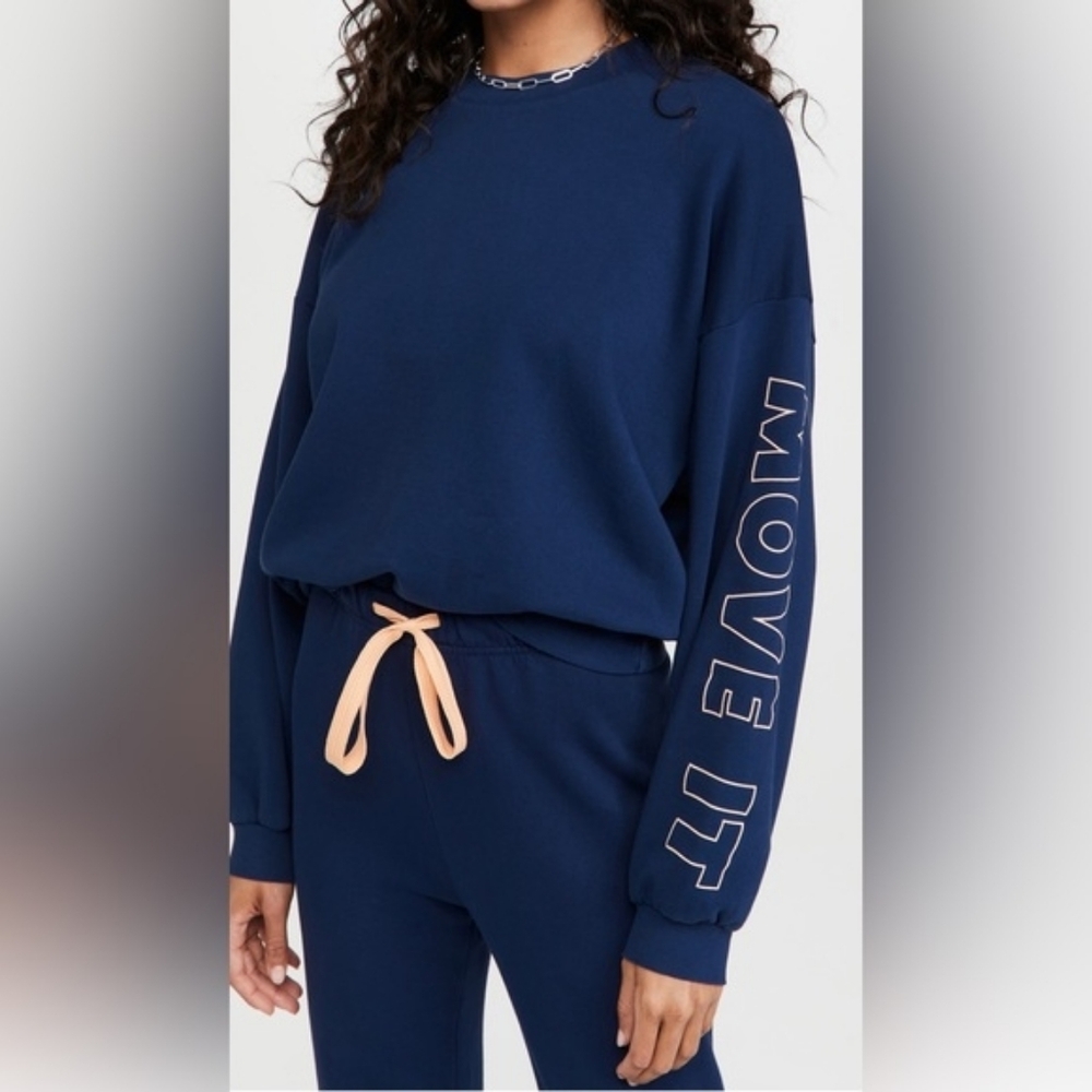 MotherThe Loosen Up Crop Sweatshirt Move It Navy